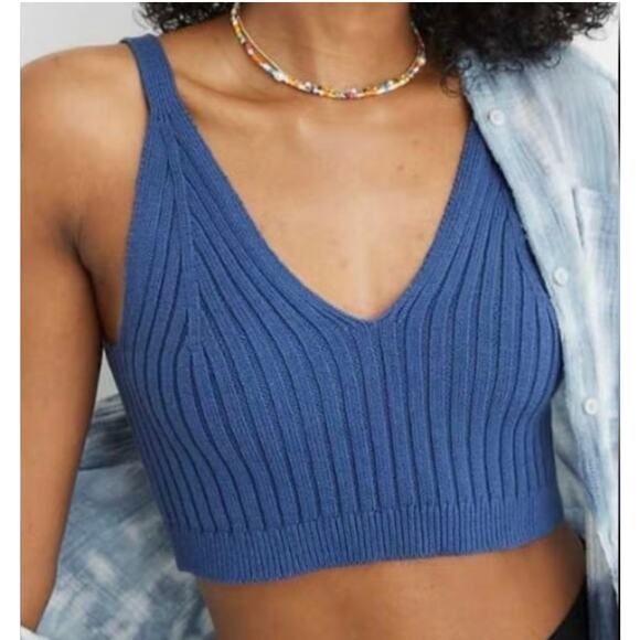 Aerie Tops - Aerie Ribbed Knit Sweater Crop Top